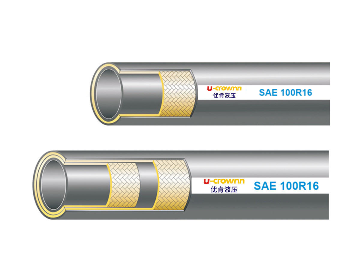 SAE 100 R16 緊湊型高壓1和2層鋼絲編織橡膠軟管